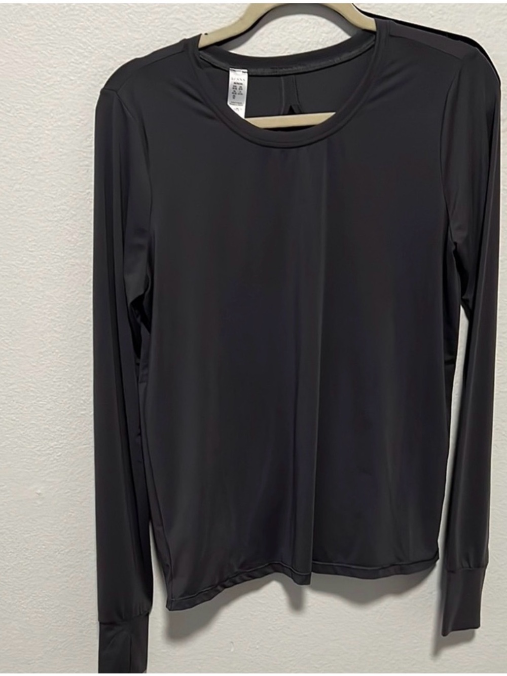 SPANX Black Long-Sleeve Crew Performance Top
